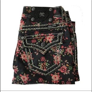 Miss Me Black Floral Skinny Jean